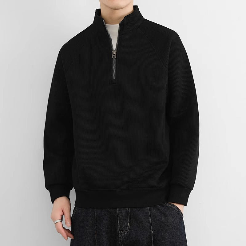 Half-Zip Ribbed Pullover