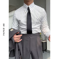 Men's Classic Gurkha-Style Trousers & Striped Dress Shirt