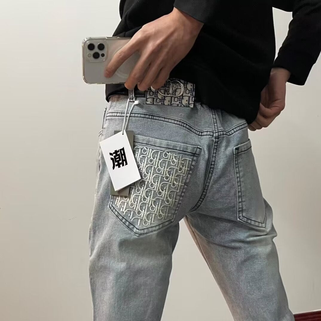 Men's Embroidered Jeans