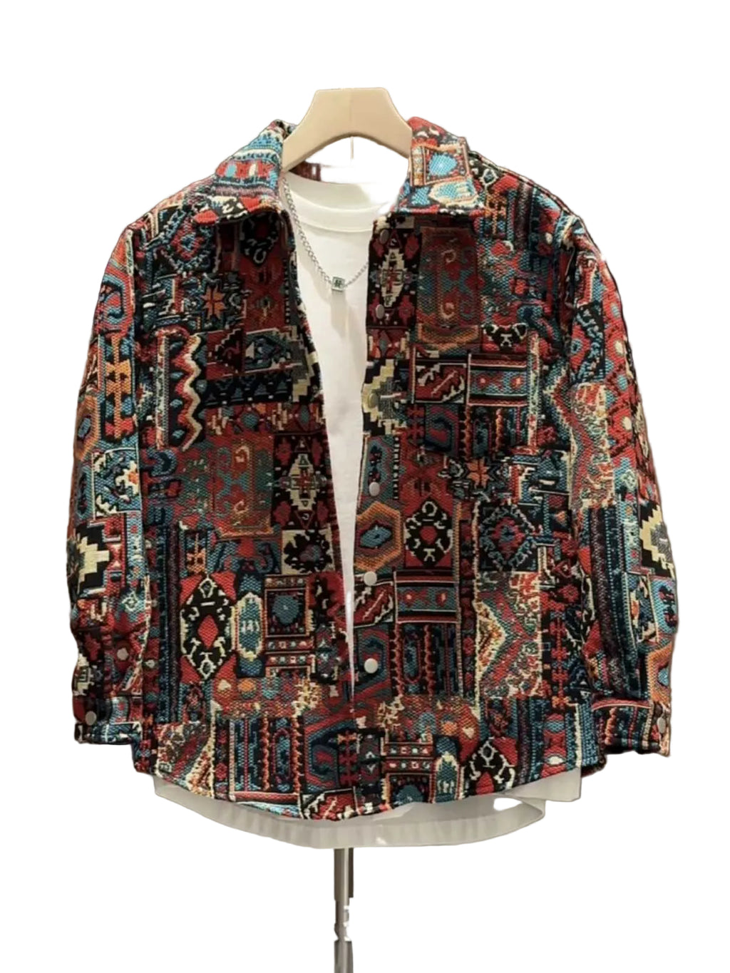 Geometric Tapestry Shirt-Jacket