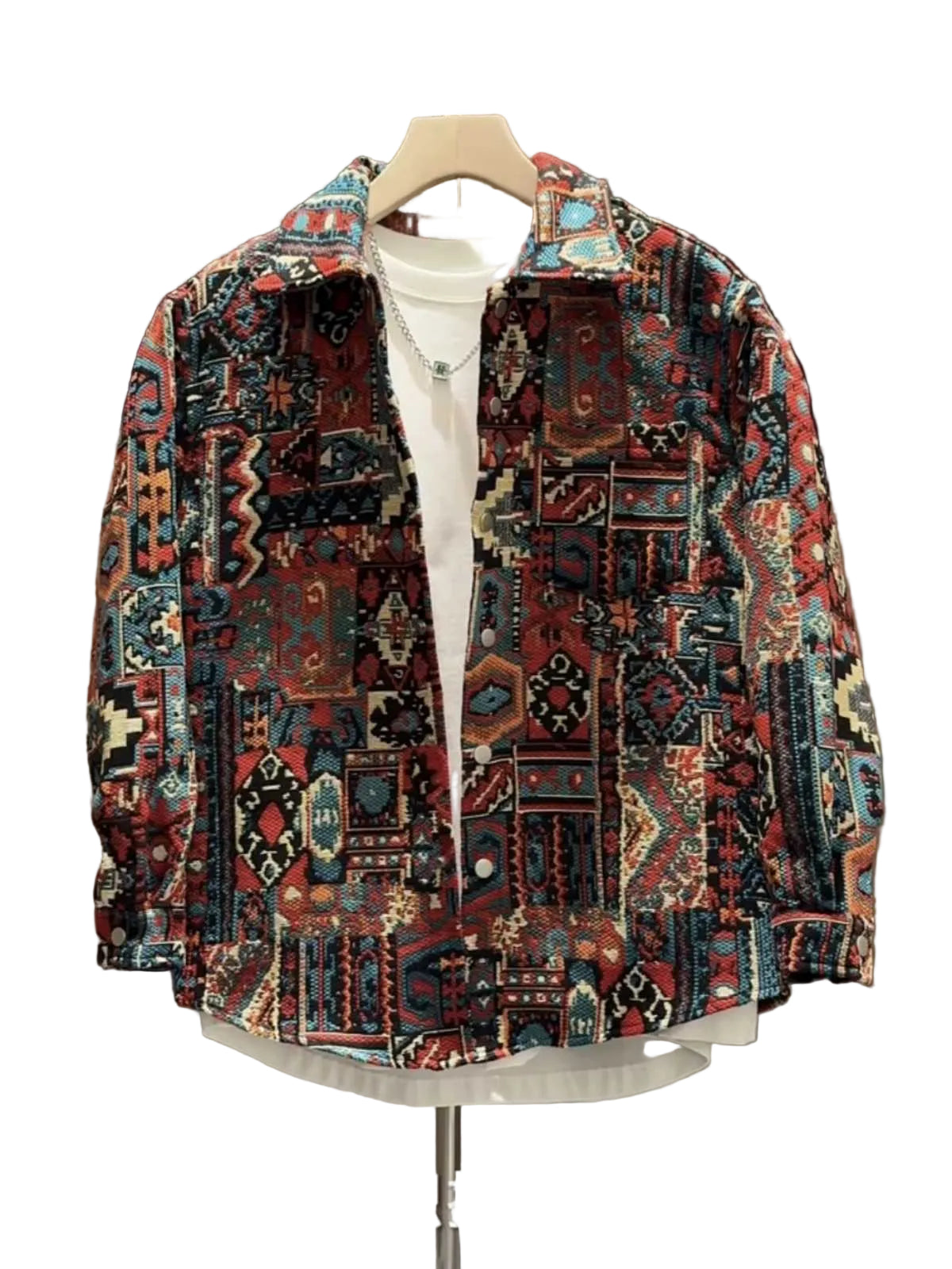 Geometric Tapestry Shirt-Jacket