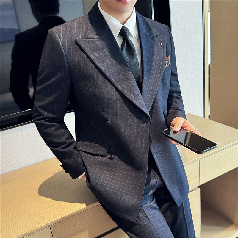 Men's High-Waisted suit Straight-Leg Trousers