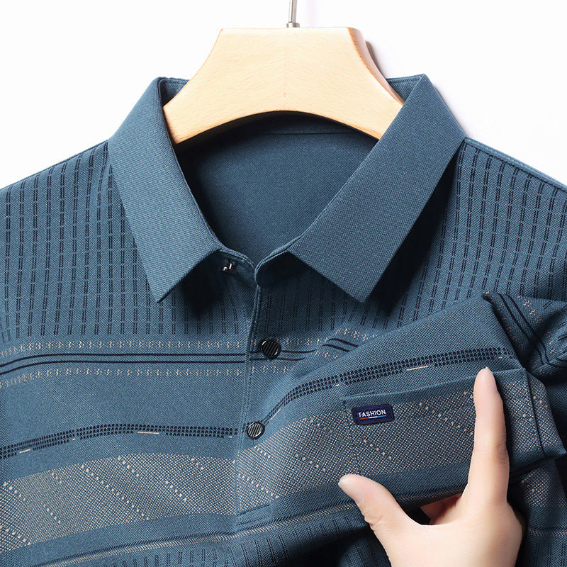 Patterned Business-Casual Polo