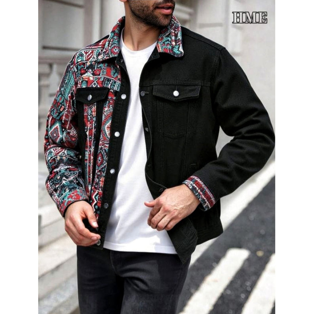 Boho Pattern Denim Jacket