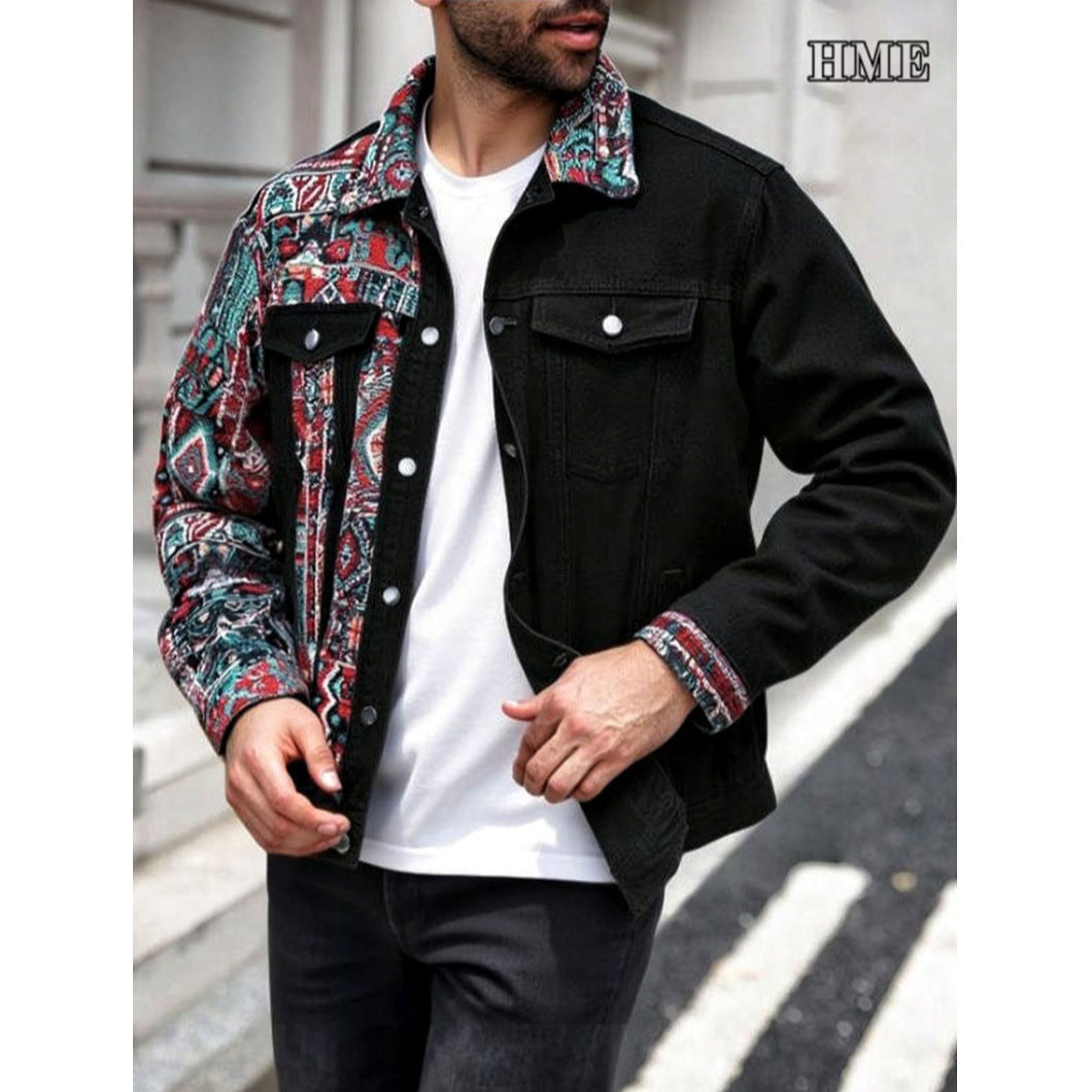 Boho Pattern Denim Jacket