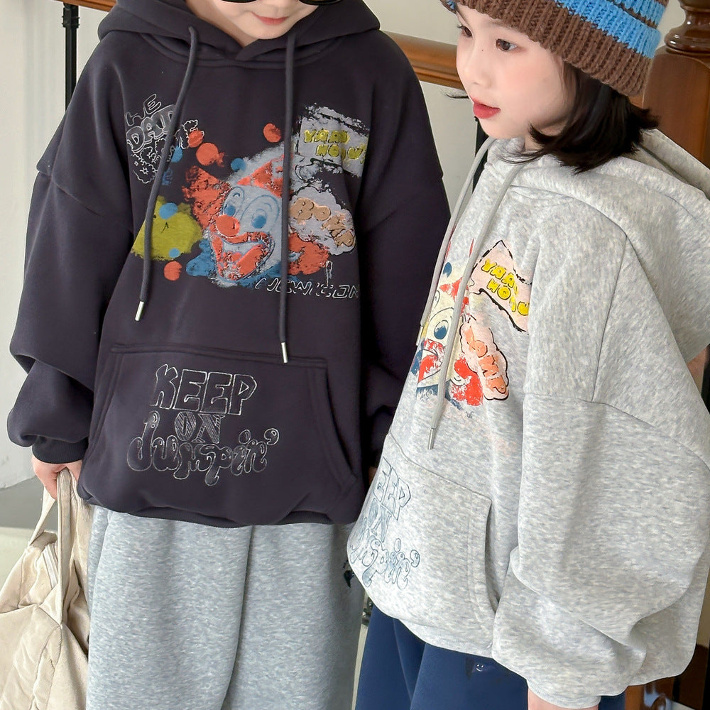 Kids' Fleece-Lined Letter Hoodie