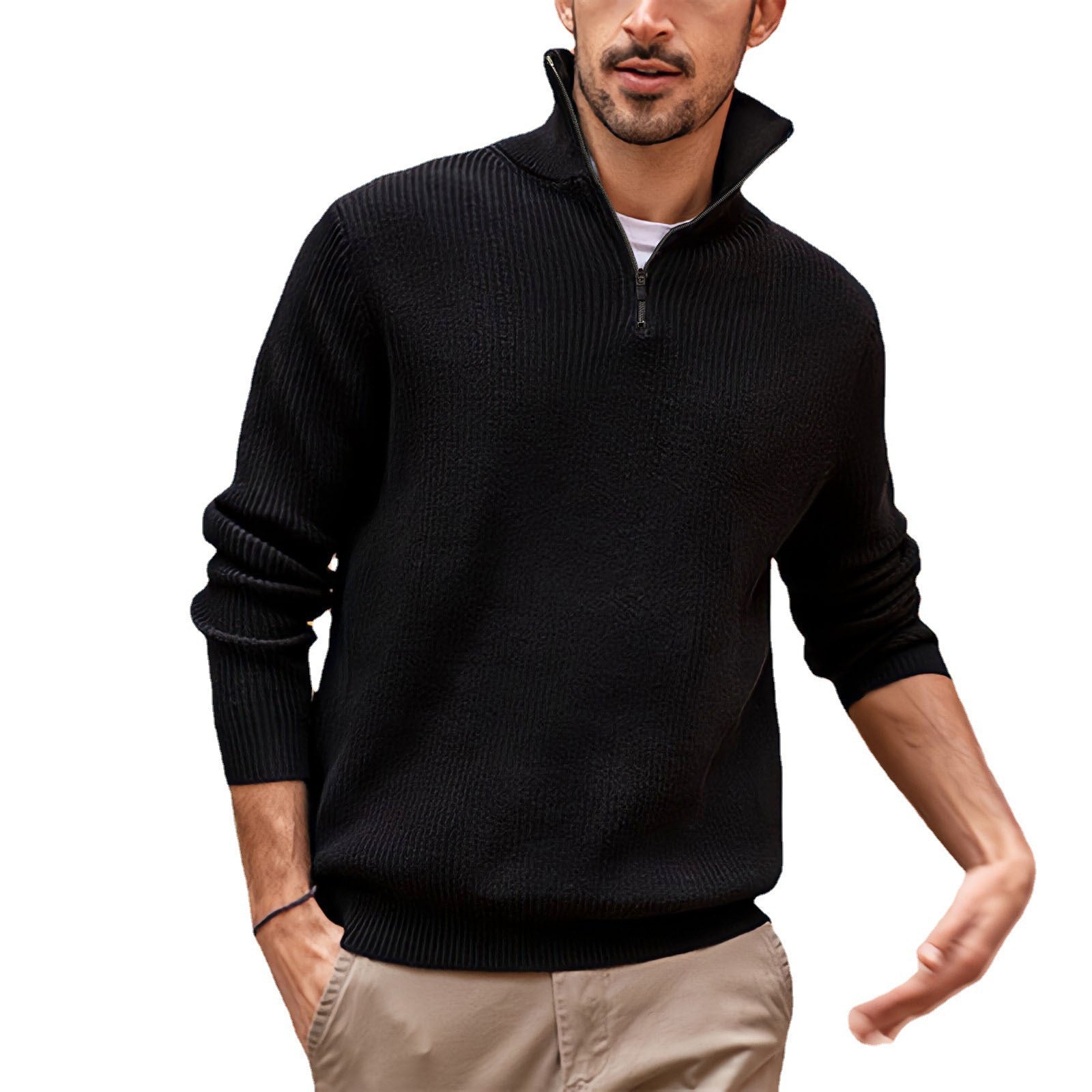 Quarter-Zip Polo Knit