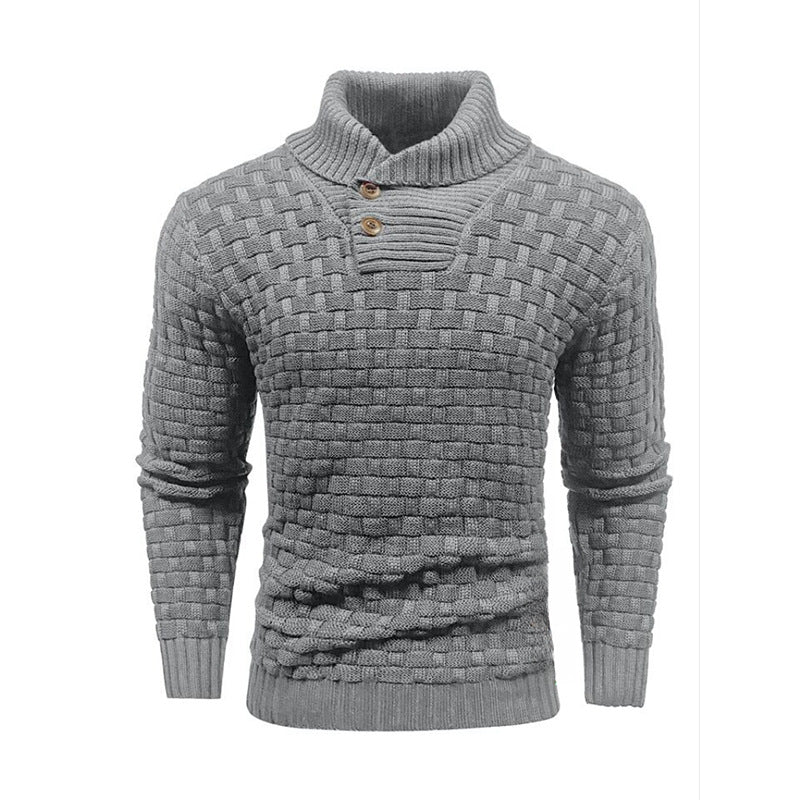 Textured Shawl Collar Pullover