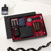 Black (Belt + Tie + Tie Clip + Wallet + Watch + Leather Bracelet + Cuff + Pen + Gift Box)