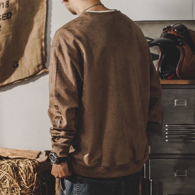 Retro Premium Suede Sweatshirt