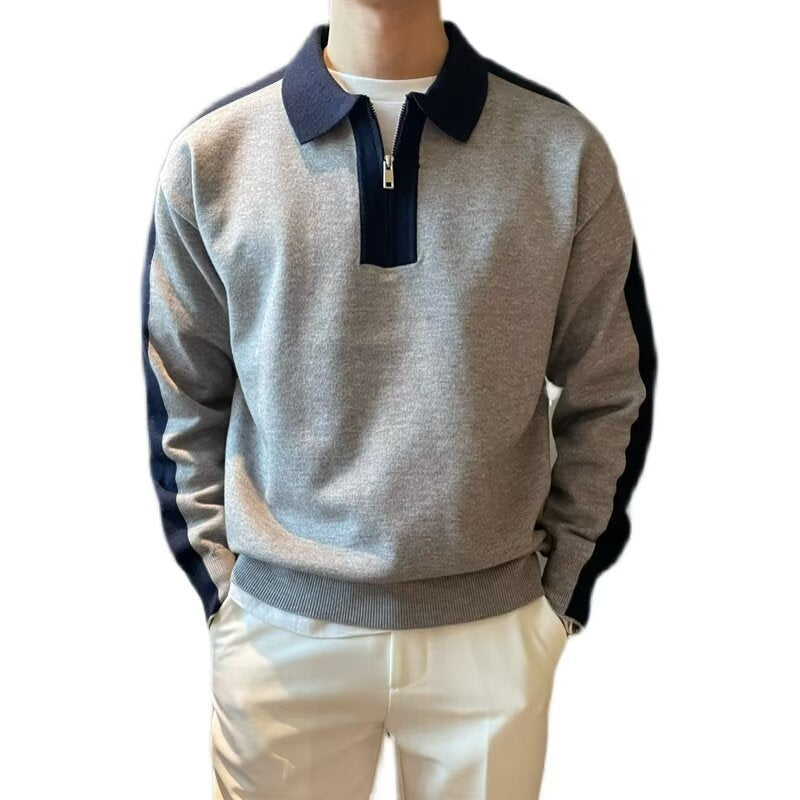 Oversized Quarter-Zip Polo Sweater