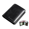 Black-two fold models (vintage first layer leather)-anti-theft brush