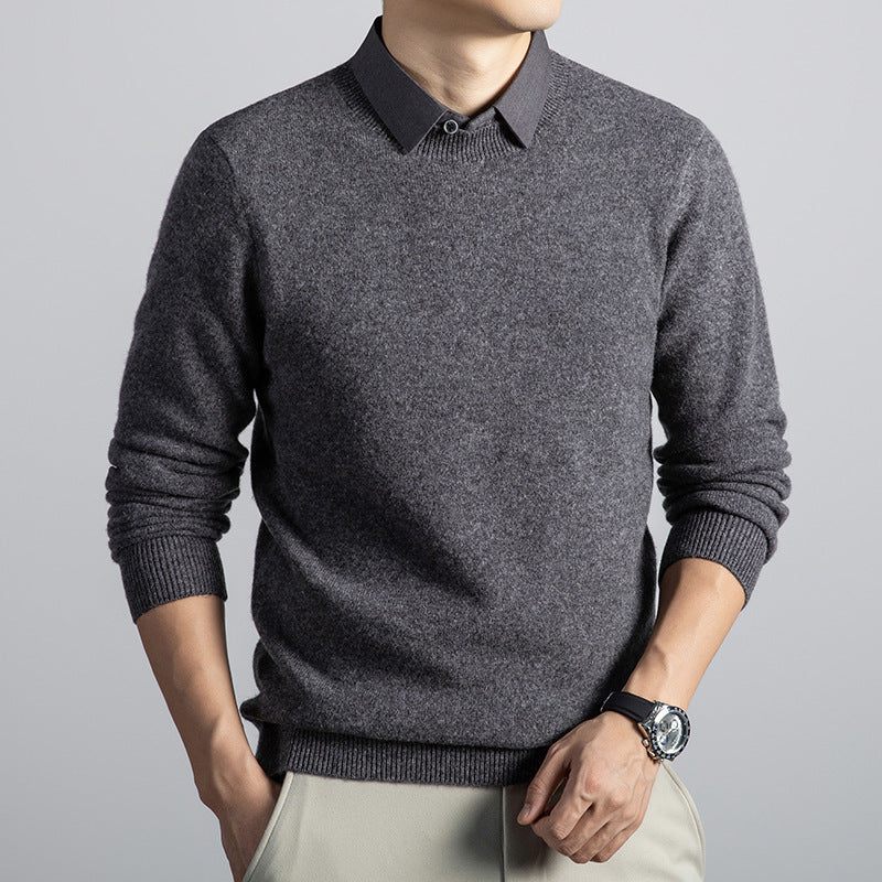 Men’s Faux-Layered Wool Knit
