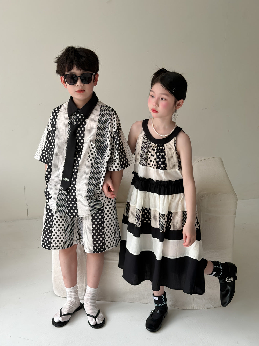 Kids' Color-Block Two-Piece Shorts Set