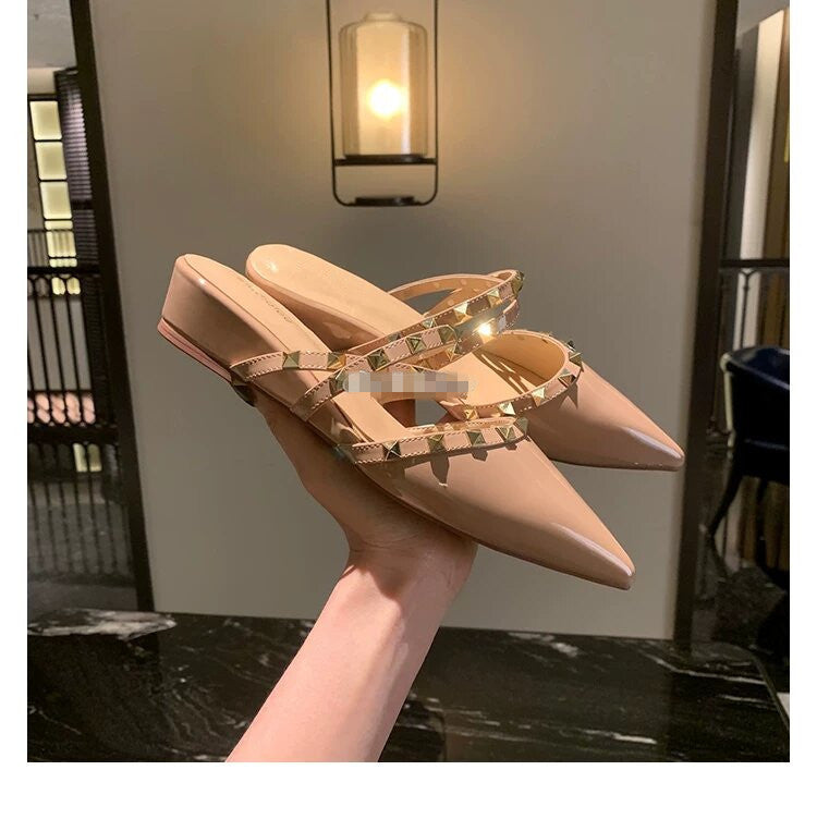 Studded Wedge Mules