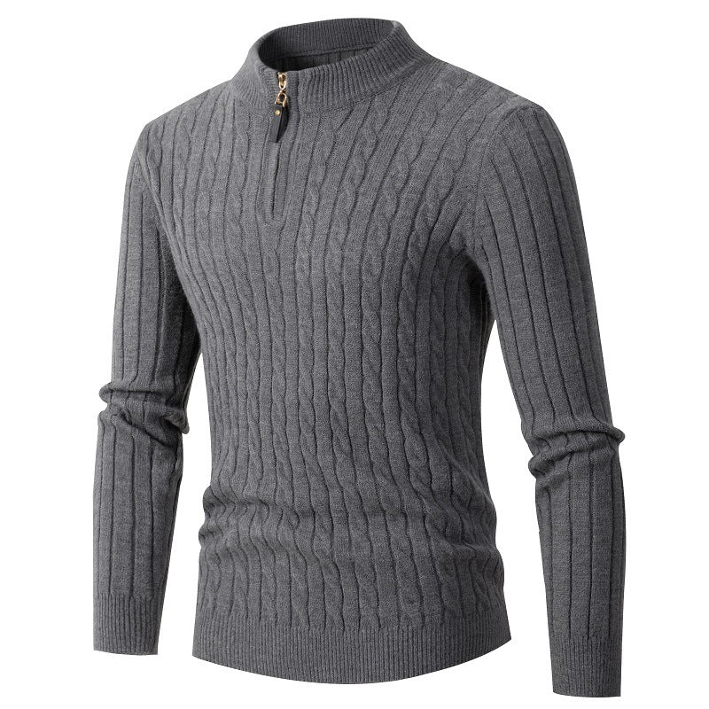 Cable-Knit Zip Pullover