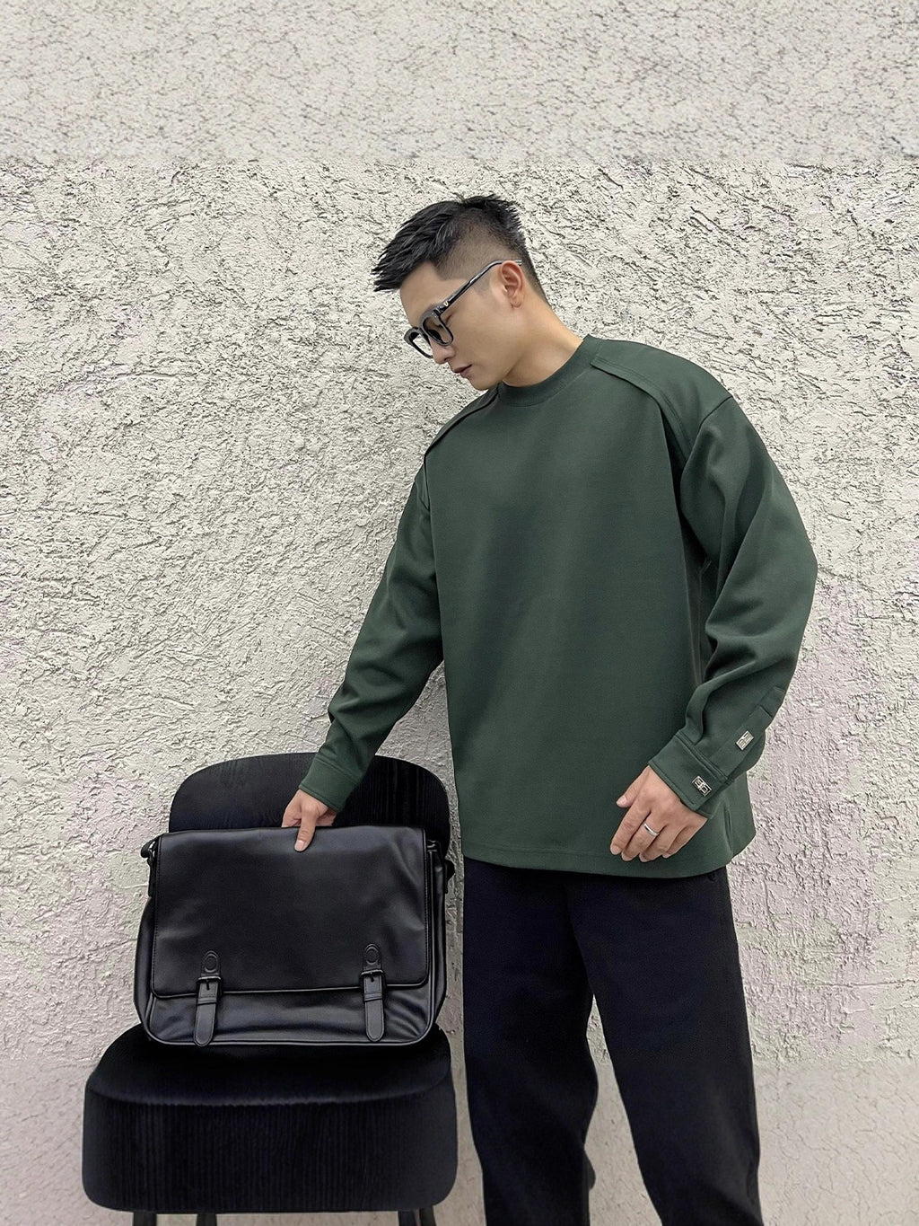 Buckle-Detail Raglan Shirt