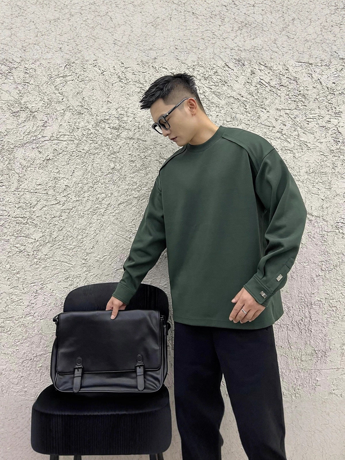 Buckle-Detail Raglan Shirt