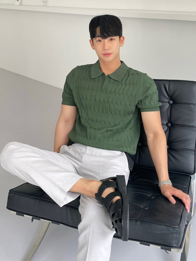 Textured Knit Polo
