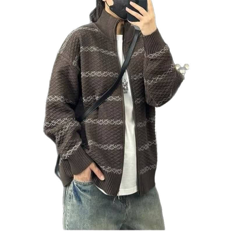 Stylish Knitted Zipper Cardigan