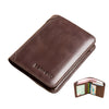 Brown-Triple Fold (Retro First Layer Leather) -Anti-theft Brush