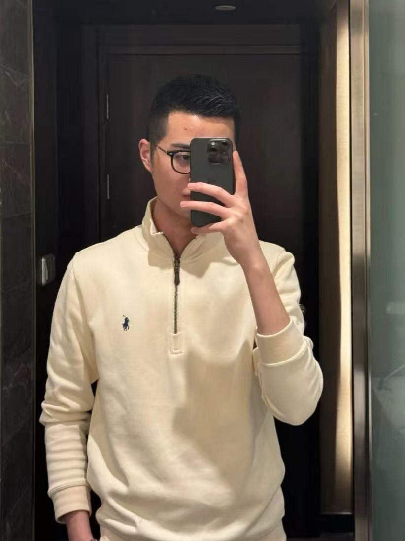 Unisex Quarter-Zip Embroidered Knit Pullover