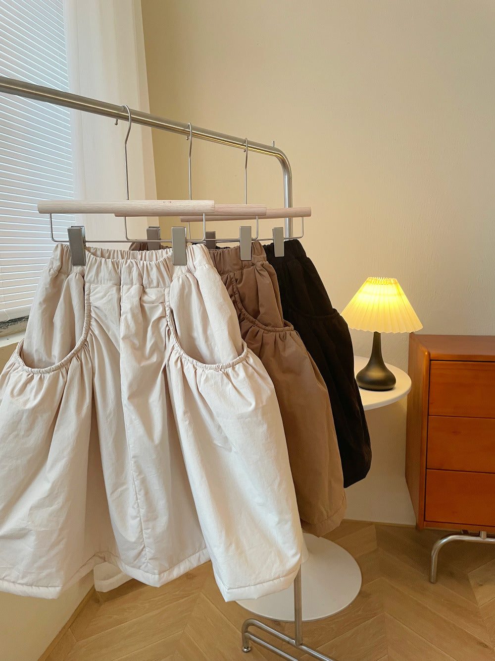 Girls' Warm Pocketed Cotton Skirt