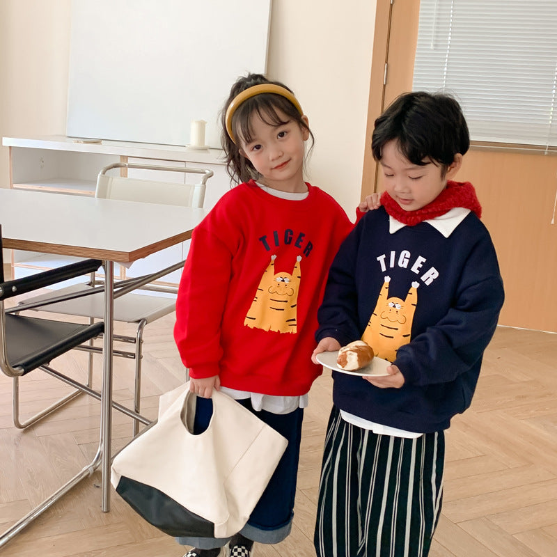 Kids' Cartoon Fleece Crewneck Sweatshirt