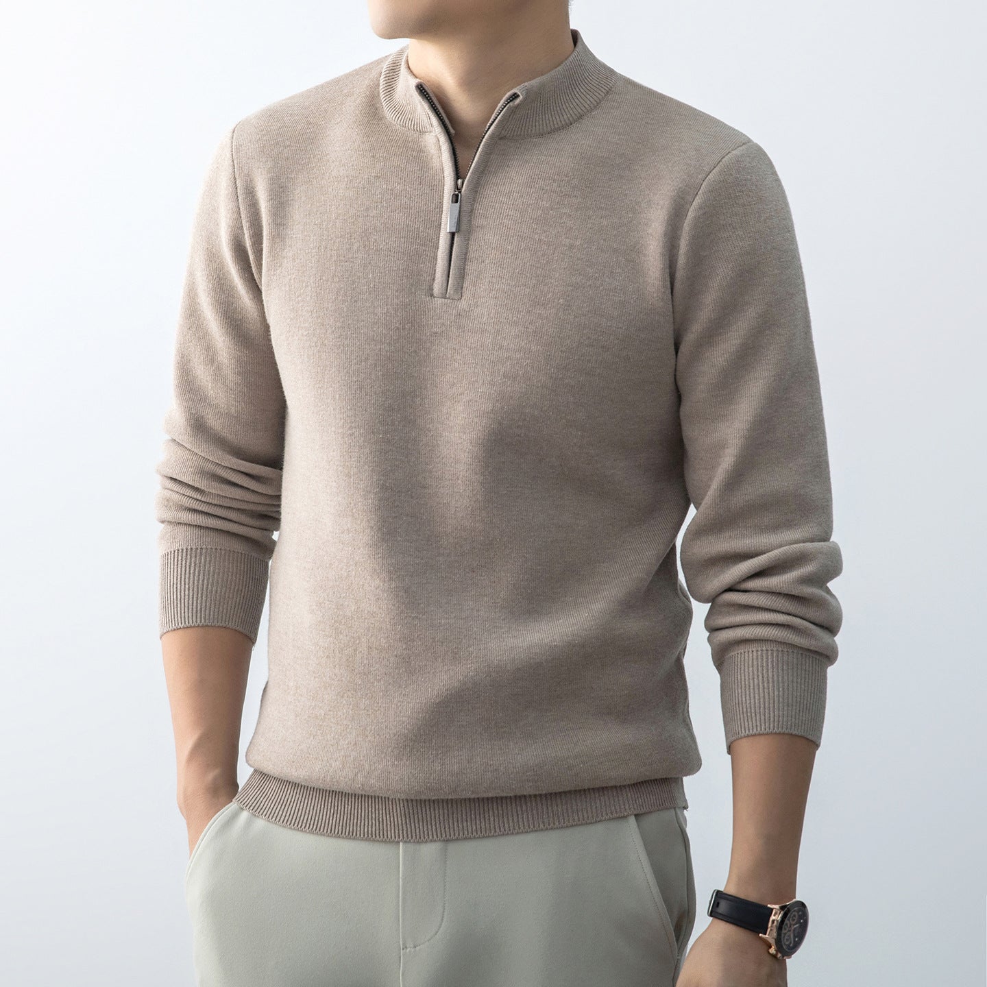Men's Quarter-Zip Knit Pullover