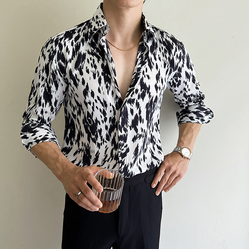 Men's Bold Monochrome Pattern Shirt
