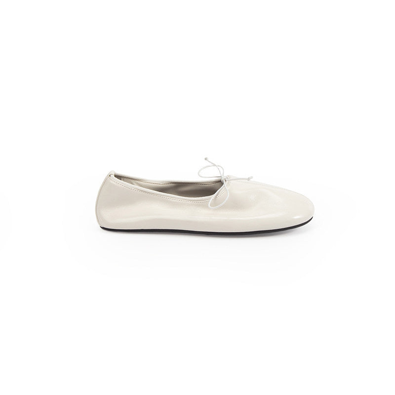 Bow Leather Ballet Flats