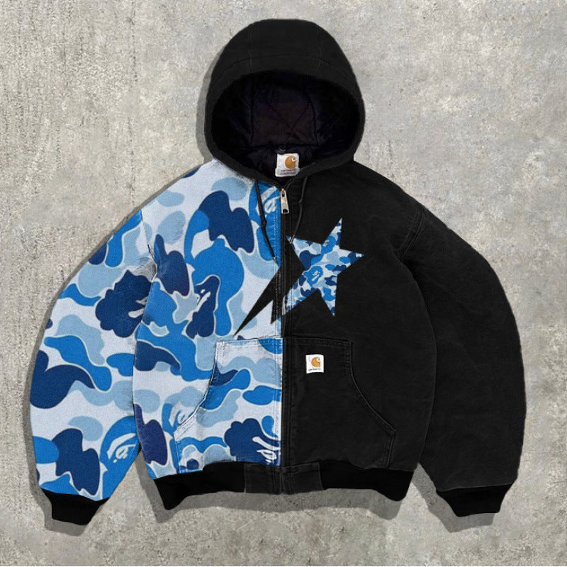 Men’s Hooded Utility Print Jacket