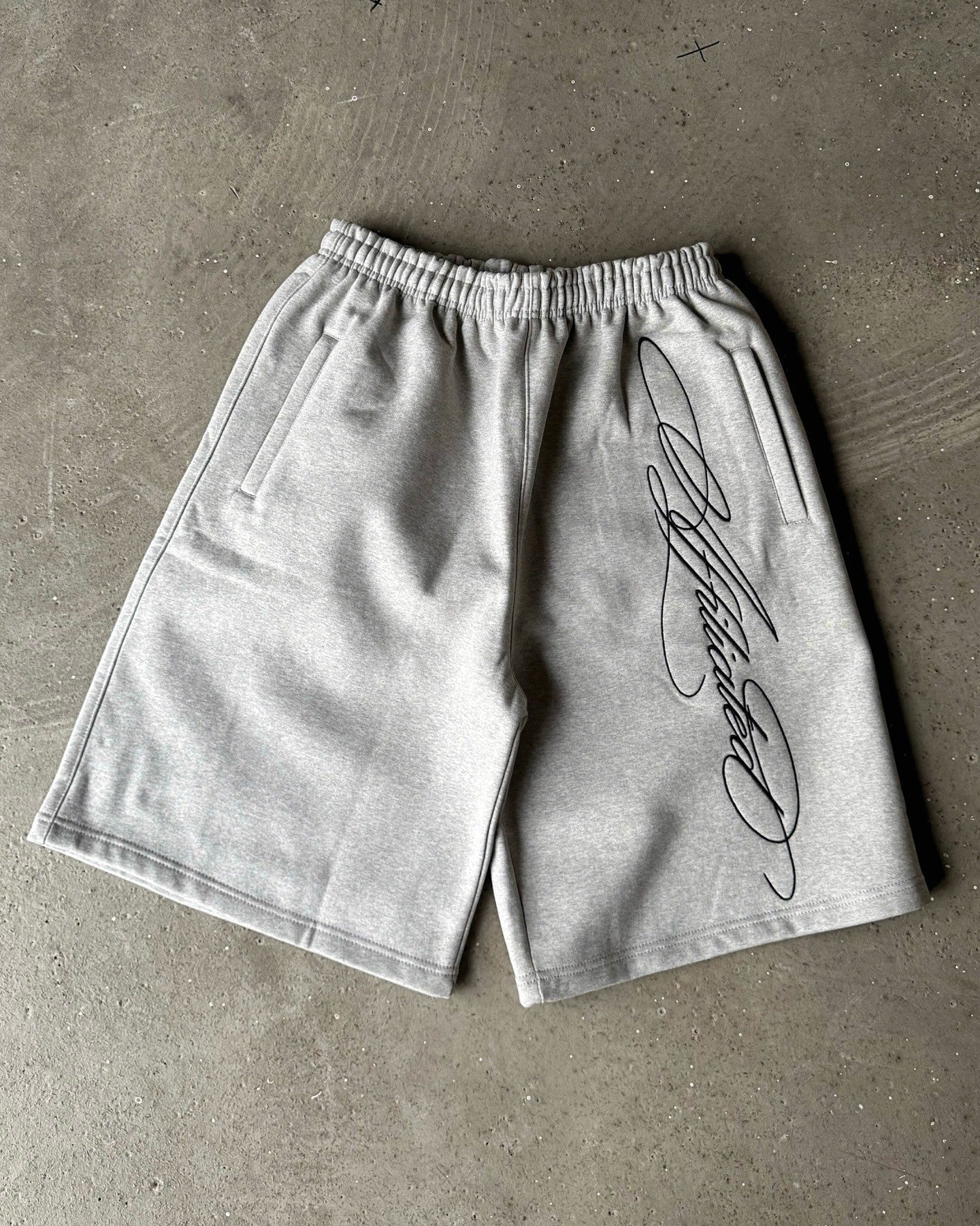 Affiliated Script Embroidered Mesh-Lined Sweat Shorts