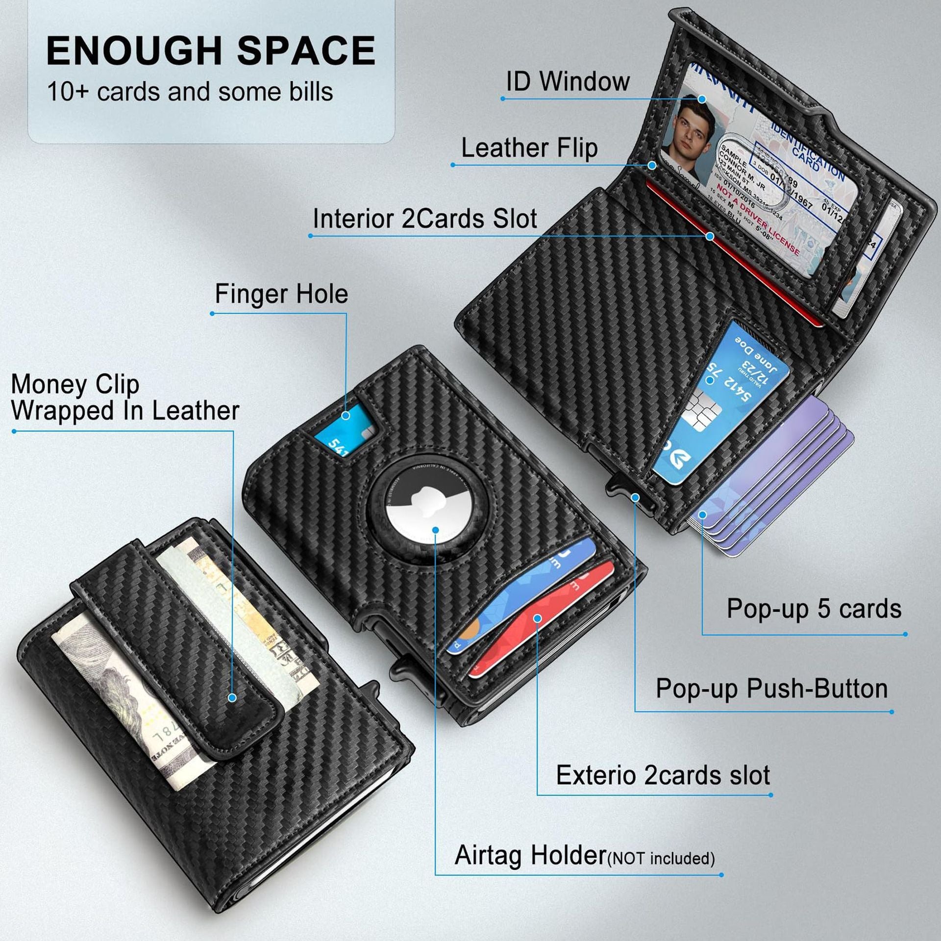 Airtag RFID Leather Wallet