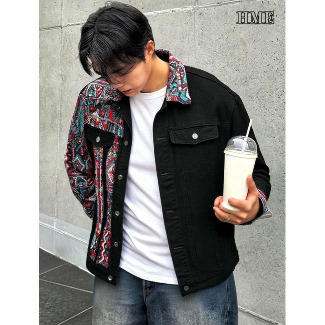 Boho Pattern Denim Jacket