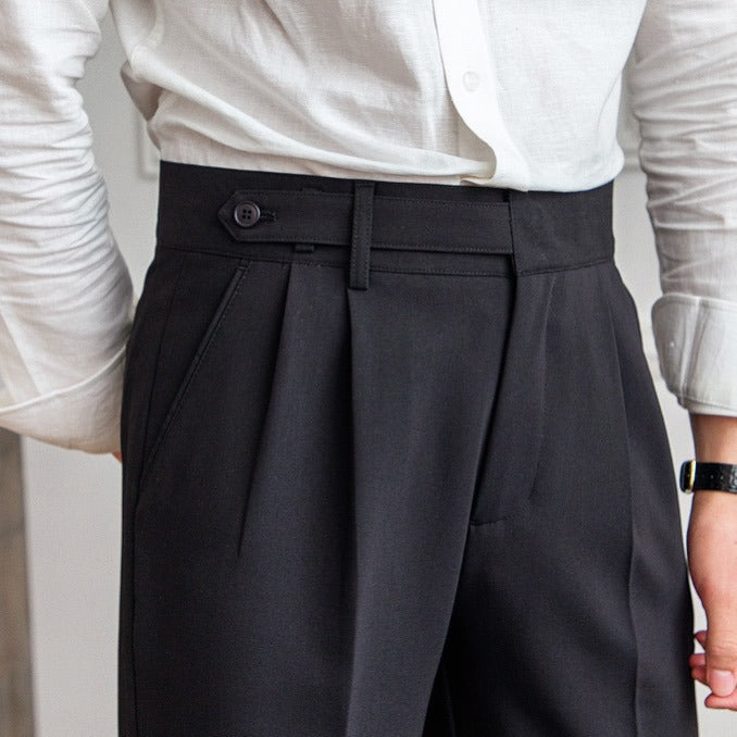 Tailored Neapolitan Straight-Leg Trousers