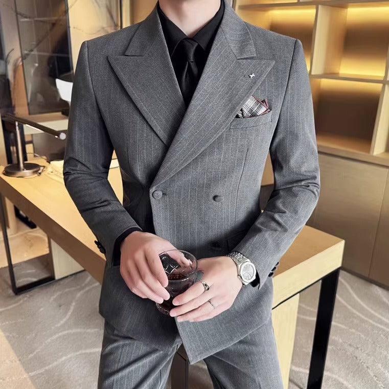 Men's High-Waisted suit Straight-Leg Trousers