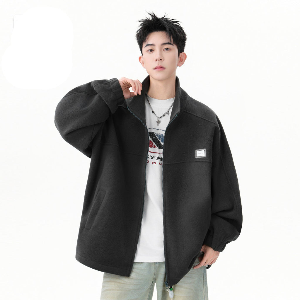 Oversized Polar Fleece Zip-Up Jacket