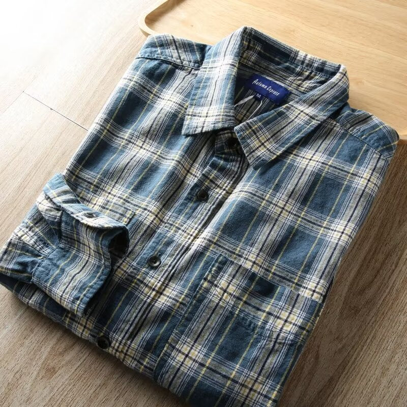 Vintage Plaid Casual Overshirt