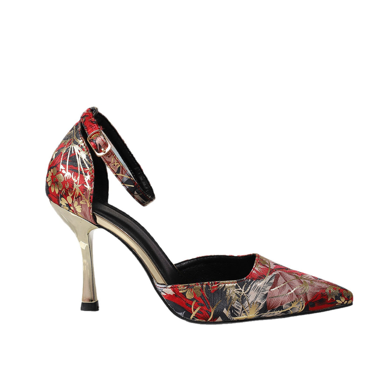 Printed Pointed-Toe Slingbacks