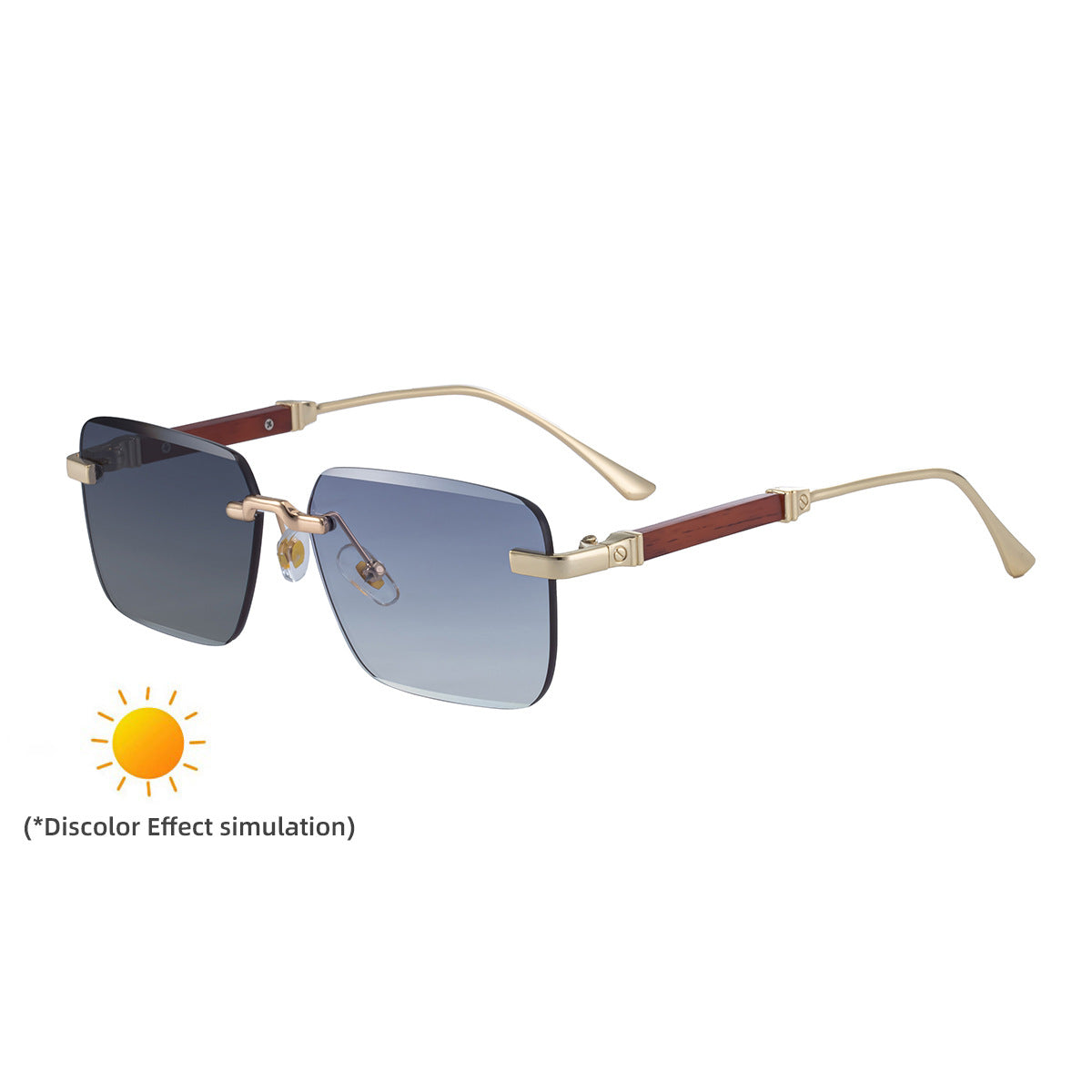 Rimless Photochromic Driving Sunglasses