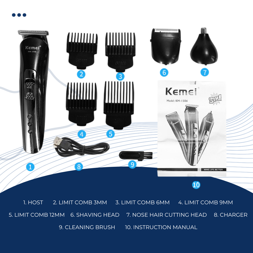 Shasoul KM-1506 ProGroom 3-in-1