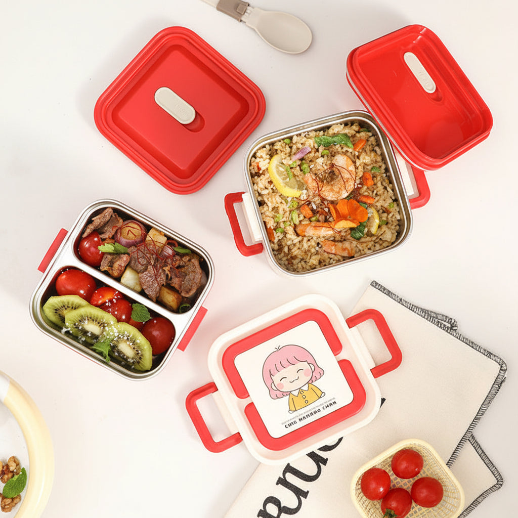 Multi Tier Insulated Stainless Steel Bento Lunch Box