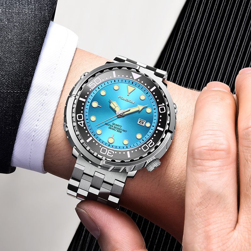 LIGE2023 cross-border exclusive FOXBOX men's quartz watch three-hand date waterproof watch business men's watch