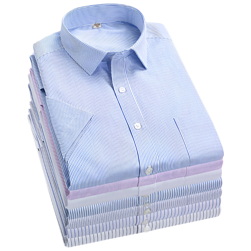 Men's Striped Short-Sleeved Business Shirt