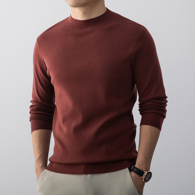 Men's Mock Neck Knitted Sweater