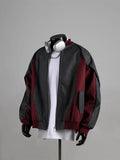 Deconstructed PU Leather Panel Bomber