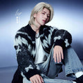 Mohair Fair Isle Zip-Up Cardigan