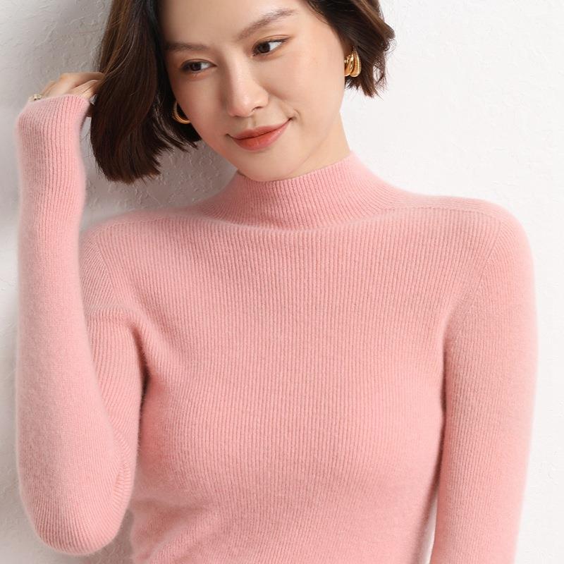 Ribbed Knit Mock Neck Sweater