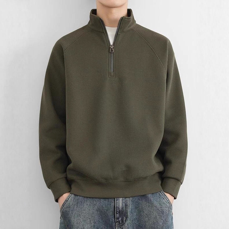 Half-Zip Ribbed Pullover